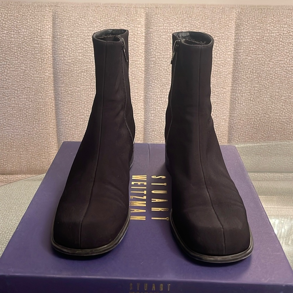 Stuart Weitzman Black Zip Booties - Size 6.5